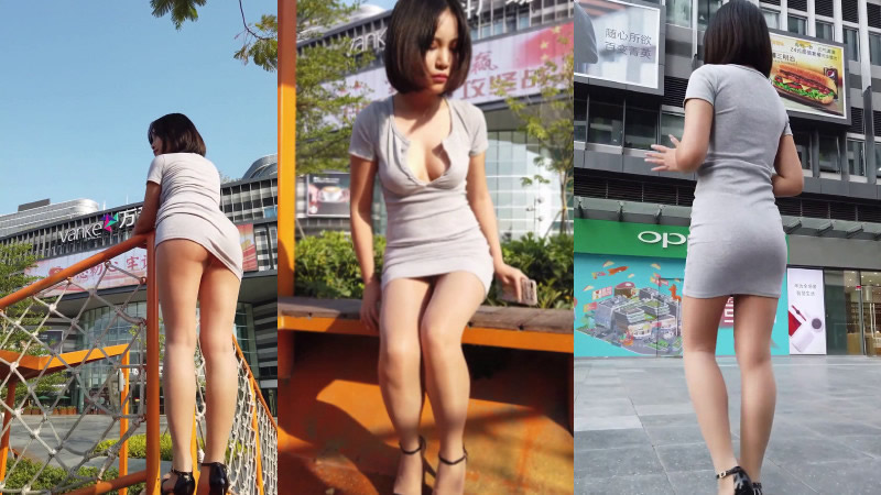 [街拍]街拍美女包臀裙性感美腿