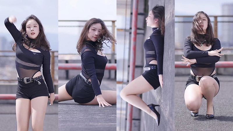 B站UP主小狐狸fearless秋天的天台好冷4K热舞弹幕版