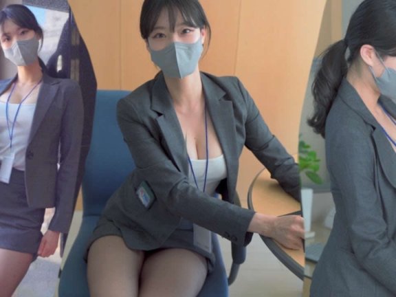【抖音视频出处】带口罩的韩国OL女助理